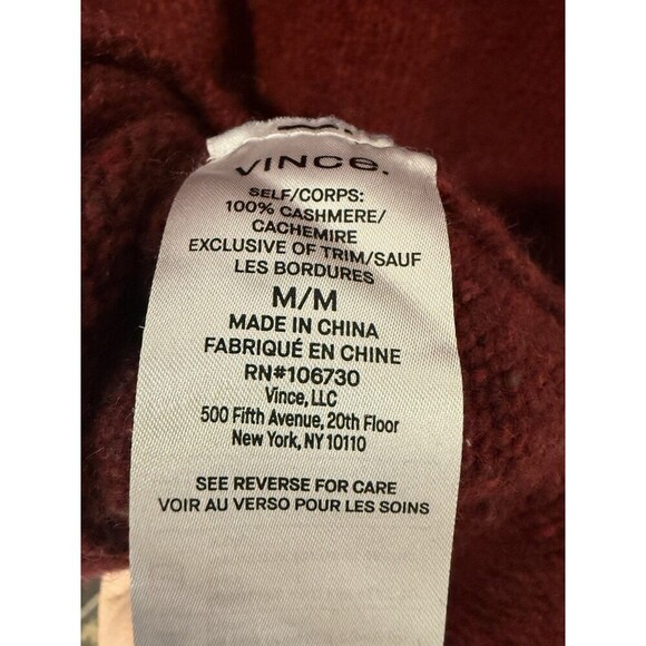 Vince Donegal 100% cashmere knit sweater Size M cherry red - Picture 7 of 9